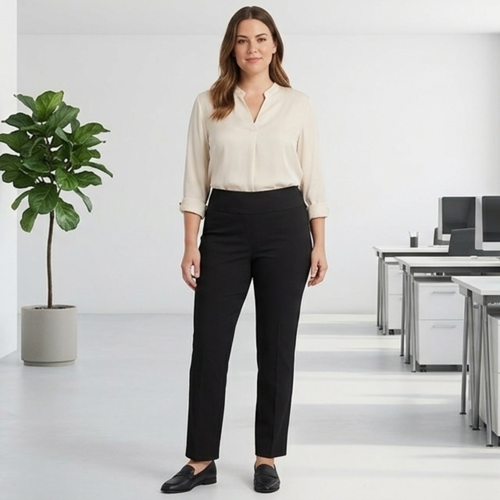 Briggs New York Black Straight-Leg Stretch Pants